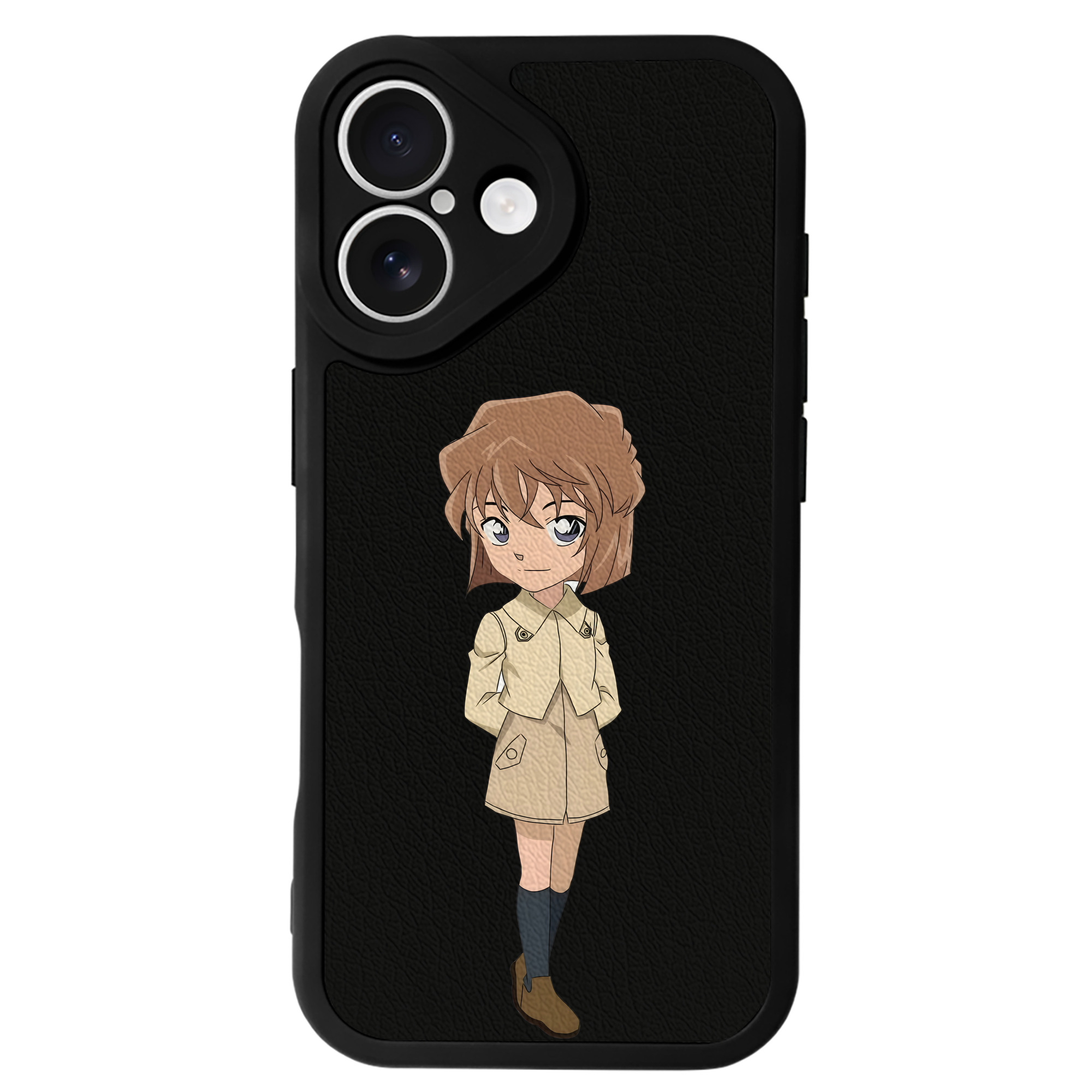 （画像用） 名探偵コナン 灰原 哀 はいばら あい Detective Conan Anita Hailey、Vi Graythorn Haibara Ai 【iPhone 16シリーズ対応】シリコンスマホケース（レザー調） 材質：シリコン